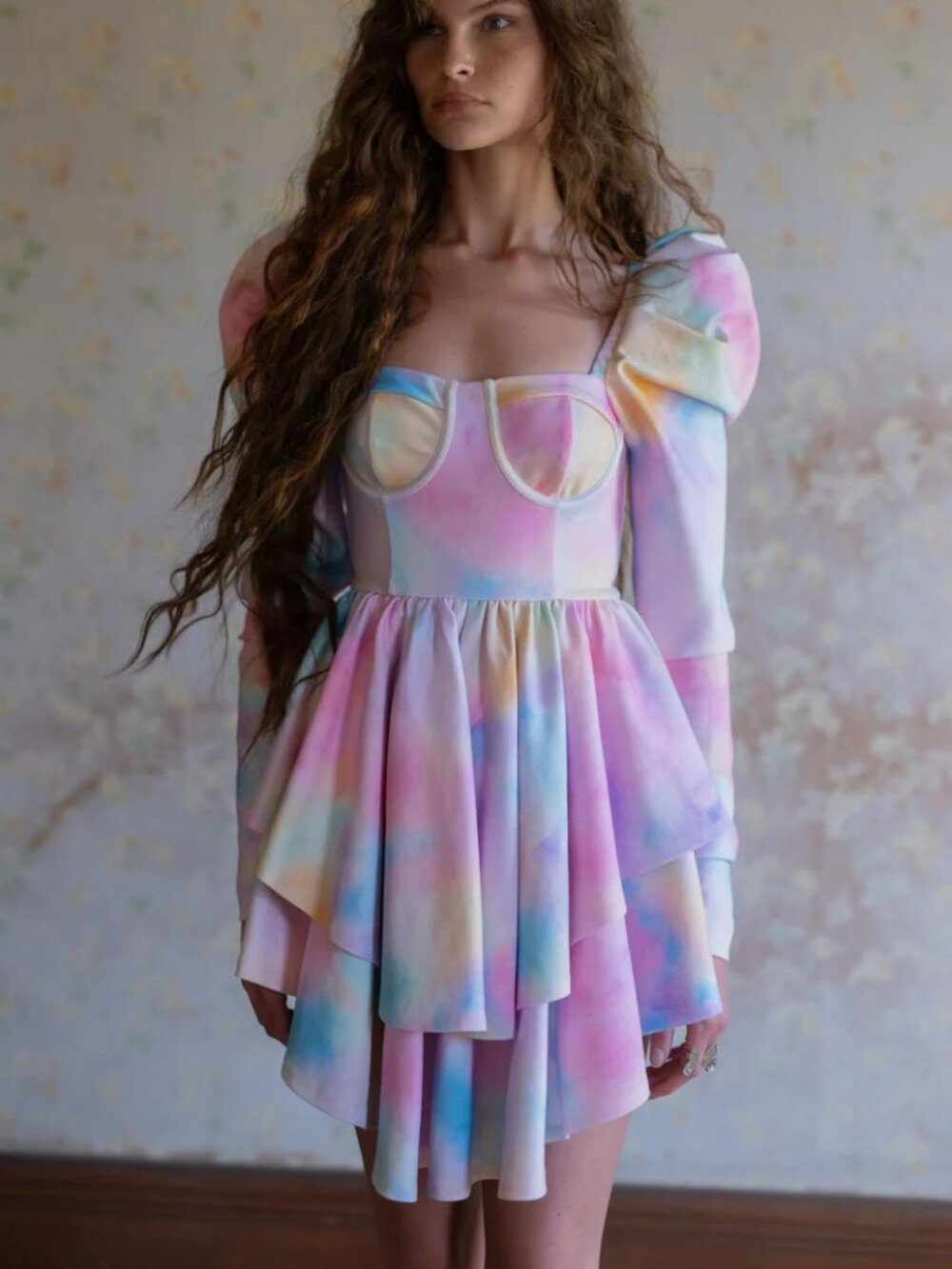 Selkie Morpho Boleyn Dress Whimsical Tie Dye Dress EUC